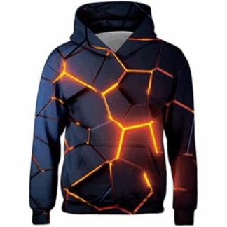 felpa con cappuccio ragazzo stampa 3d lava colorata