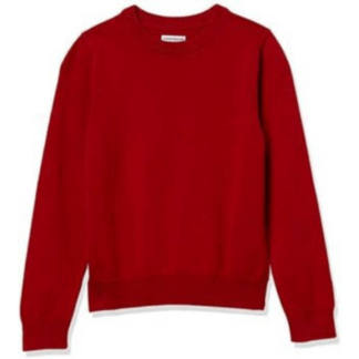 maglione rosso girocollo bambino cotone amazon essentials