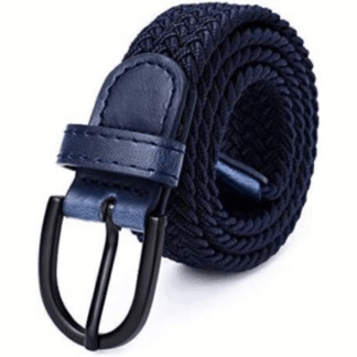 cintura elastica intrecciata bambino con dettagli in pelle sintetica